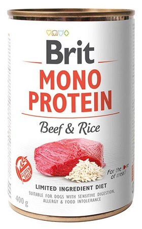 Brit Mono Protein Beef & Rice puszka 400g - mokra karma dla dorosłych psów