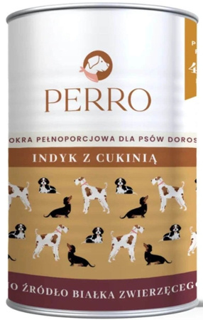 Perro indyk z cukinią puszka 400g - mokra karma dla dorosłych psów