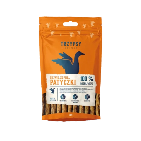 Trzypsy Deluxe patyczki z kaczki 70g - przysmak dla psów