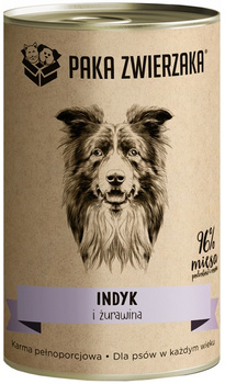Paka Zwierzaka Indyk i żurawina 400g - mokra karma dla psów w każdym wieku
