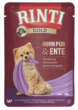 Rinti Gold Kurczak z kaczką 100g - mokra karma dla dorosłych psów
