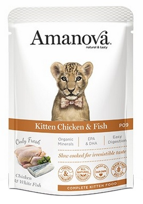 Amanova Cat Kitten Kurczak i biała ryba 85g - mokra karma dla kociąt