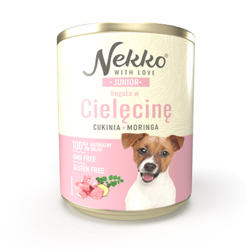 Nekko Junior Cielęcina z cukinią i moringą 800g - mokra karma dla szczeniąt