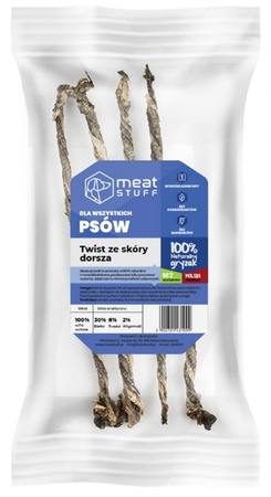 Meat Stuff twister z dorsza 15cm 100g - naturalny gryzak dla psa