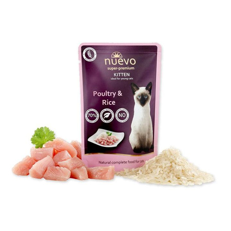 Nuevo Kitten drób z ryżem 85g - mokra karma dla kociaka