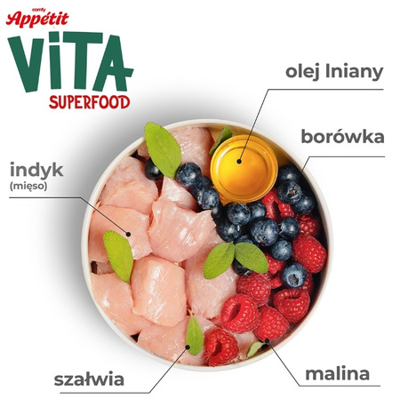 Comfy Appetit Vita Superfood indyk puszka 400g - mokra karma dla dorosłych psów