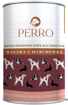 Perro kaczka z marchewką puszka 400g - mokra karma dla dorosłych psów