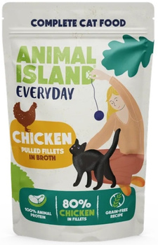 Animal Island Everyday szarpane fileciki z kurczaka w rosole 85g - mokra karma dla dorosłych kotów