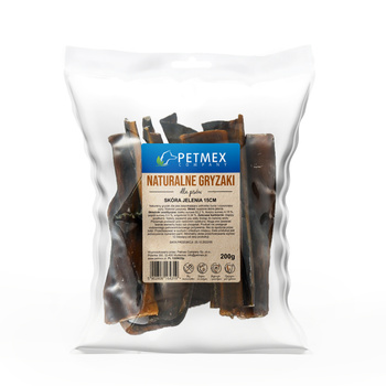 Petmex Skóra jelenia 15cm 200g - naturalny gryzak dla psów