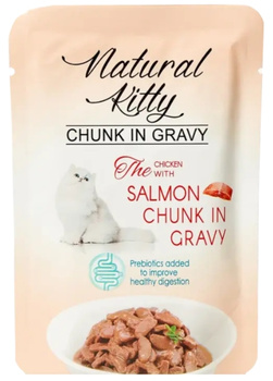Natural Kitty kurczak z łososiem w sosie 85g - karma mokra dla dorosłych kotów