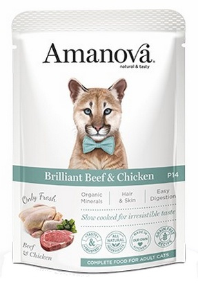 Amanova Cat Wołowina i kurczak 85g - mokra karma dla dorosłych kotów