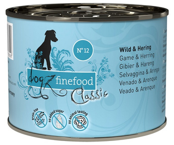 Dogz Finefood Classic N.12 Dziczyzna i śledź 200g - mokra karma dla dorosłych psów
