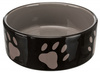 Trixie Miska ceramiczna czarna w szare łapki 0,3L/12cm [TX-24531]