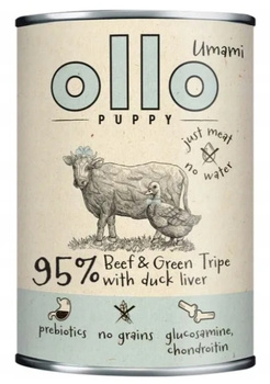 Ollo Umami Wołowina i zielone żwacze 400g - mokra karma dla szczeniąt