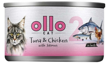 Ollo Cat nr2 tuńczyk z kurczakiem i łososiem 70g - mokra karma dla dorosłych kotów