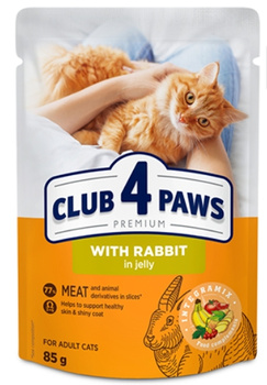 Club 4 Paws królik w galarecie saszetka 85g - mokra karma dla dorosłych kotów