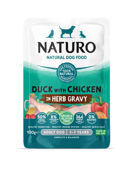 Naturo Grain & Gluten Free - kaczka i kurczak w ziołowym sosie saszetka 100g