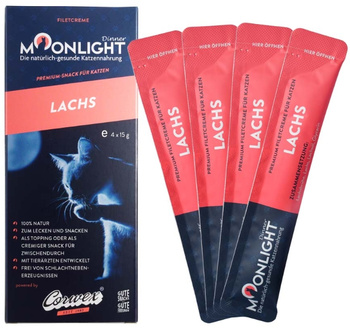 Moonlight Dinner mus z łososia 4x15g - przysmak dla kota