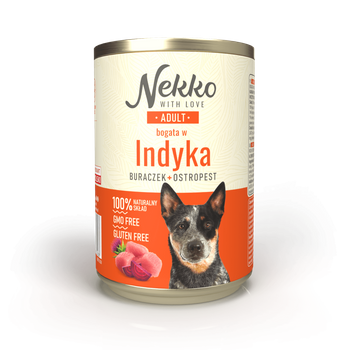 Nekko Indyk z burakiem i ostropestem 400g - mokra karma dla dorosłych psów