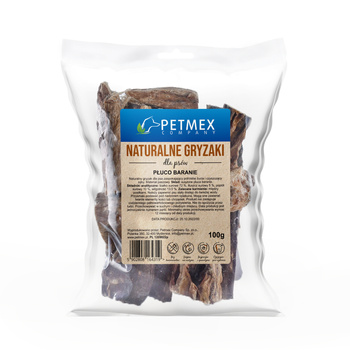 Petmex Płuco baranie 100g - naturalny gryzak dla psów