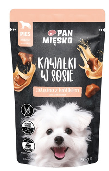 Pan Mięsko wołowina z koziną 150g - mokra karma dla dorosłych psów