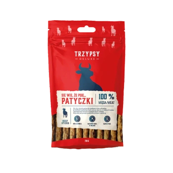 Trzypsy Deluxe patyczki z wołowiny 70g - przysmak dla psów