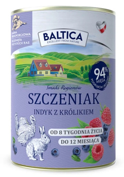 Baltica Indyk z królikiem 400g - mokra karma dla szczeniąt