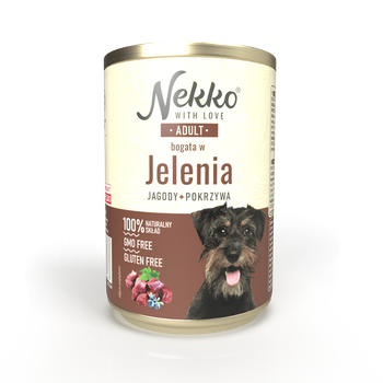 Nekko Jeleń z jagodami i pokrzywą 400g - mokra karma dla dorosłych psów