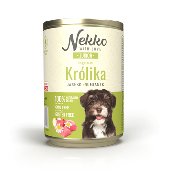 Nekko Junior Królik z jabłkiem i rumiankiem 400g - mokra karma dla szczeniąt