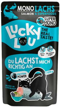 Lucky Lou SuperMono łosoś saszetka 125g - mokra karma dla dorosłych kotów