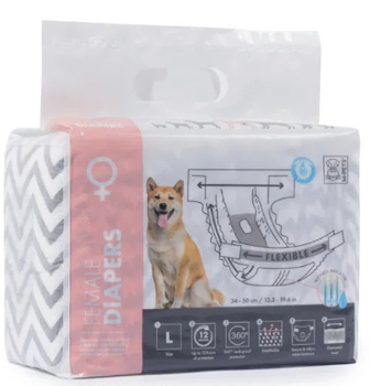 Mpets pieluchy dla suczki rozmiar L
