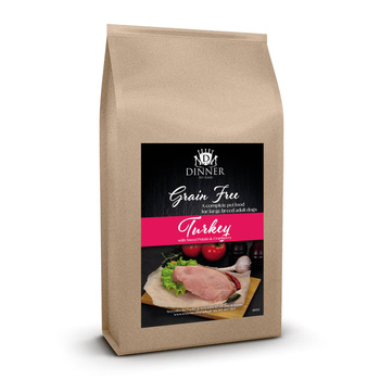 Dinner Large Indyk z batatami i żurawiną 12kg - hipoalergiczna, bezzbożowa karma dla dorosłych psów dużych ras