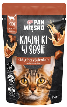 Pan Mięsko cielęcina z jeleniem 85g - mokra karma dla dorosłych kotów