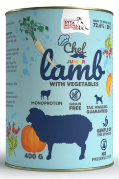 Syta Micha Chef Junior Jagnięcina z warzywami 400g - mokra karma dla szczeniąt