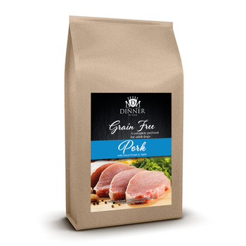 Dinner Wieprzowina z batatami i jabłkiem 12kg - hipoalergiczna, bezzbożowa karma dla dorosłych psów