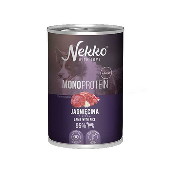 Nekko Monoprotein jagnięcina z ryżem 400g - mokra karma dla dorosłych psów