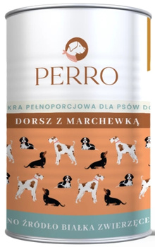 Perro dorsz z marchewką puszka 400g - mokra karma dla dorosłych psów
