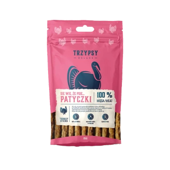 Trzypsy Deluxe patyczki z indyka 70g - przysmak dla psów