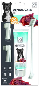 Mpets zestaw do czyszczenia zębów - szczoteczki i pasta o smaku wołowiny