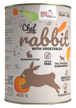 Syta Micha Chef Królik z warzywami 400g - mokra karma dla dorosłych psów