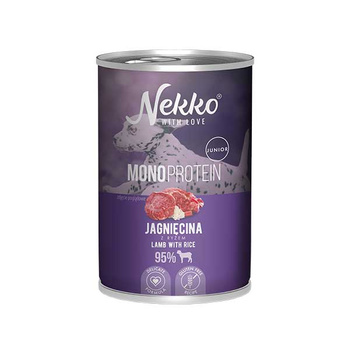 Nekko Monoprotein Junior jagnięcina z ryżem 400g - mokra karma dla szczeniąt