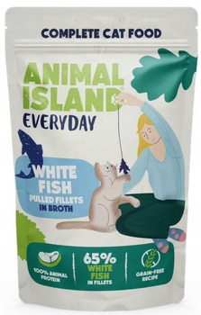 Animal Island Everyday szarpane fileciki z białej ryby w rosole 85g - mokra karma dla dorosłych kotów