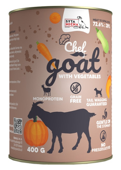 Syta Micha Chef  Koza z warzywami 400g - mokra karma dla dorosłych psów