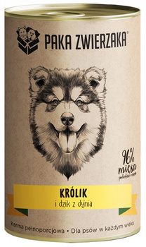 Paka Zwierzaka Królik i dzik z dynią 400g - mokra karma dla psów w każdym wieku