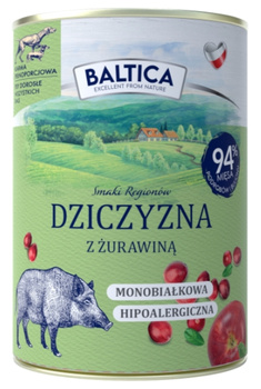 Baltica Dziczyzna z żurawiną 400g - mokra karma dla dorosłych psów