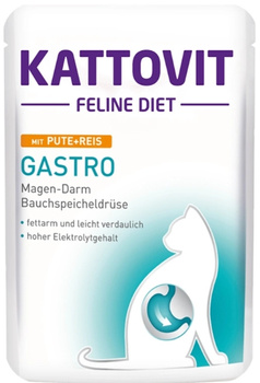 Kattovit Gastro indyk z ryżem 85g - mokra karma dla dorosłych kotów