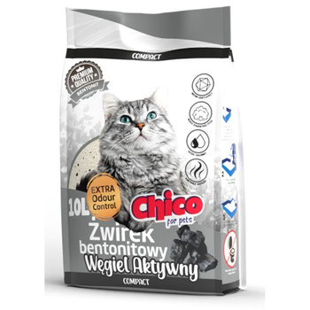 Chico Compact żwirek bentonitowy Activated Carbon 10l