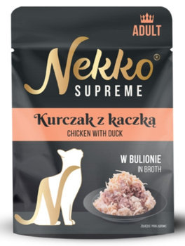 Nekko Supreme Kurczak z kaczką w bulionie 70g - mokra karma dla dorosłych kotów