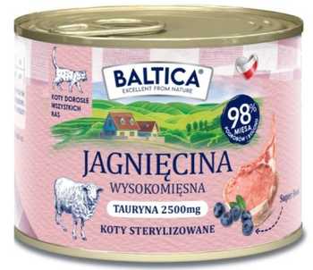 Baltica jagnięcina 185g - mokra karma dla dorosłych kotów