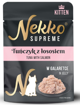 Nekko Supreme tuńczyk z łososiem  w galaretce 70g - mokra karma dla kociąt